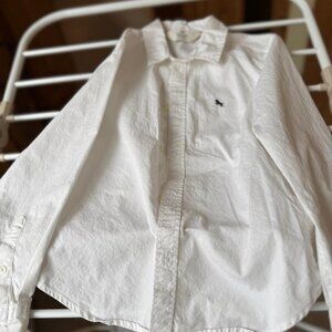 White Cotton Long Sleeved Shirt Age 7/8 years